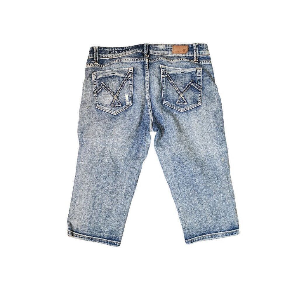 Vigoss Brand Cropped Lowrise Bermuda Jean Shorts Womens Size 13 Blue Denim